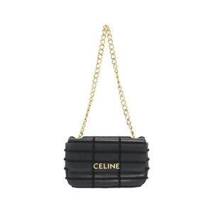 Celine Shoulder Bag Leather Black